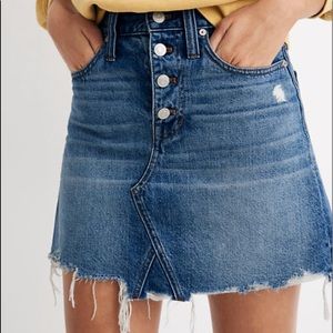 Madewell Rigid Denim A-Line Mini Skirt Hughes Wash